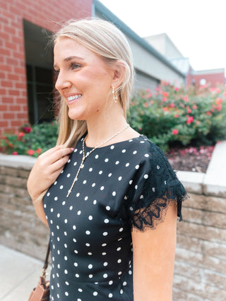 RITA BLK POKLA DOT DRESS