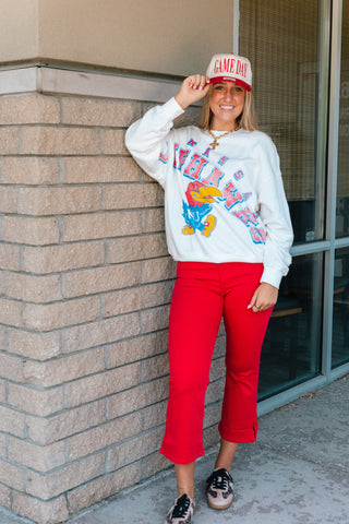HANNAH CROP FLARE-SLIT
