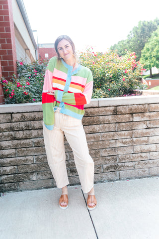TIFFANY MULTICOLOR STRIPED CARDIGAN
