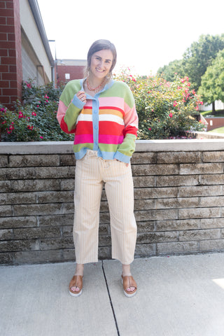 TIFFANY MULTICOLOR STRIPED CARDIGAN