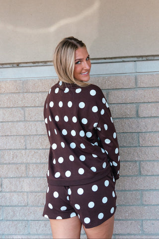 TIANA BROWN POLKA DOT SET