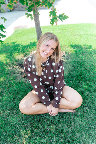 TIANA BROWN POLKA DOT SET