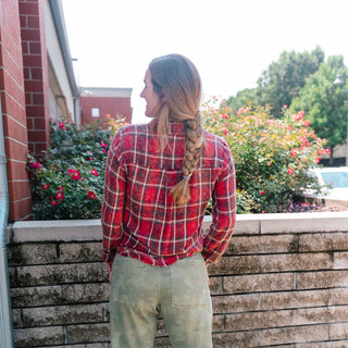 WASHED PLAID BUTTON UP