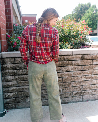 WASHED PLAID BUTTON UP