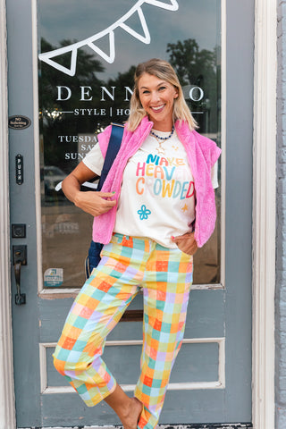 MADRAS PLAID BARREL PANT