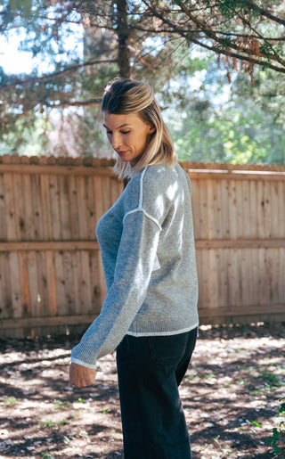 ASYMMETRIC GREY SWEATER