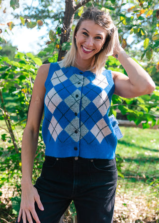 PERFECTLY PREPPY ARGYLE VEST