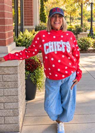 CHIEFS POLKADOT MOCKNECK