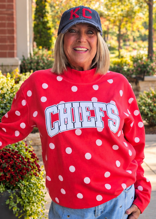 CHIEFS POLKADOT MOCKNECK