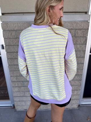 LIZZIE STRIPED L/S TOP