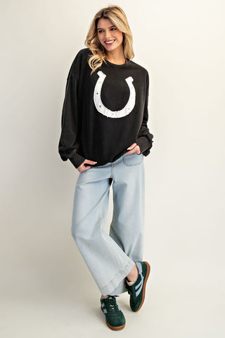 EE-HORSE CREWNECK-ASH
