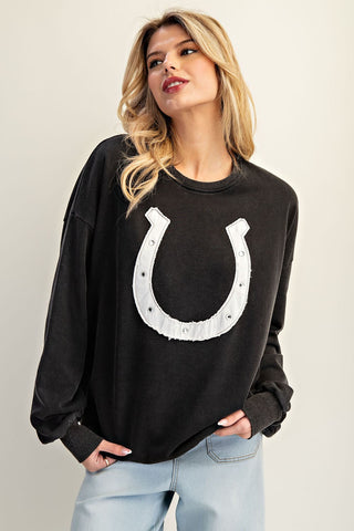 EE-HORSE CREWNECK-ASH