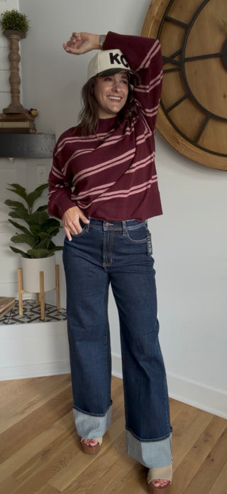 STRIPE KNIT PULLOVER