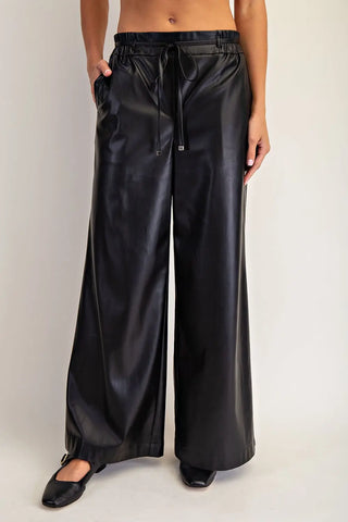 EE: PLEATHER TIE WAIST
