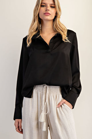 EE-NOTCHED COLLAR BLOUSE