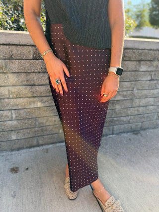 ZIA WINE DOT SKIRT