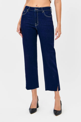 HIDDEN - Hem Slit Cropped Relaxed Straight