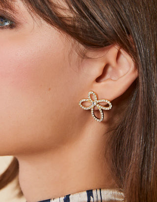 Crystal flower earrings