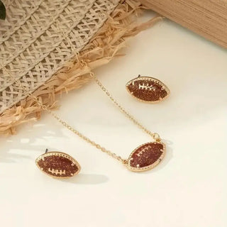 KT- FOOTBALL EARRING & NECKLACE SET