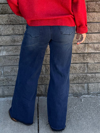 FIONA DARK DENIM FLARES
