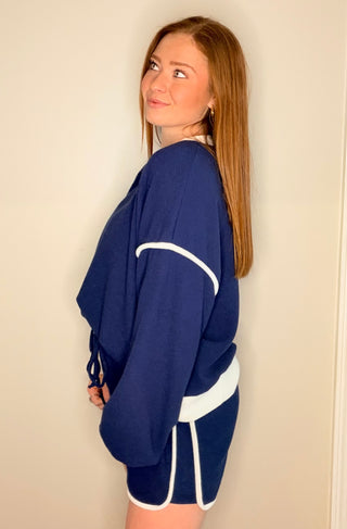 TB-L/S & SHORTS ATHLETIC SET- NAVY