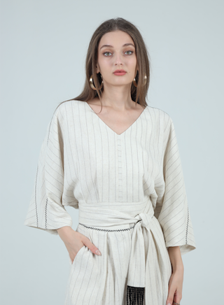 ARIANA PINSTRIPE BLOUSE