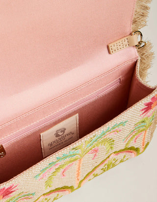 MULTICOLORED CROSSBODY BAG, PALM TREE DETAIL, INNER DETAIL