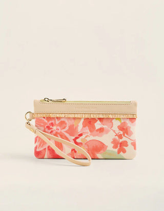 Floral raffia wristlet