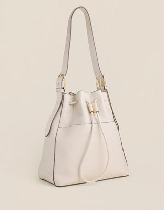Cream Drawstring handbag