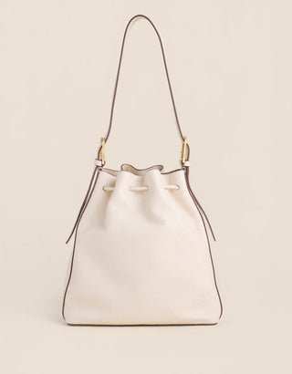 Cream Drawstring handbag