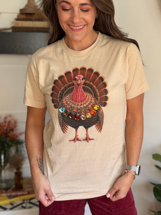 JEWELED TURKEY TEE
