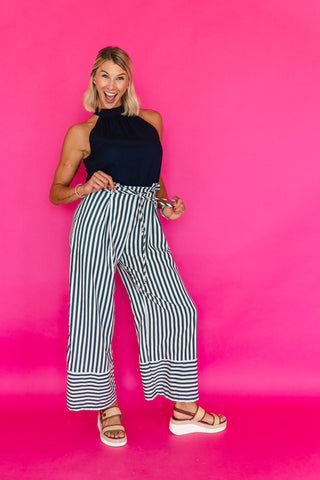 LYNN STRIPED JUMPSUIT