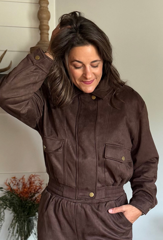 RISK TAKER FAUX SUEDE JACKET