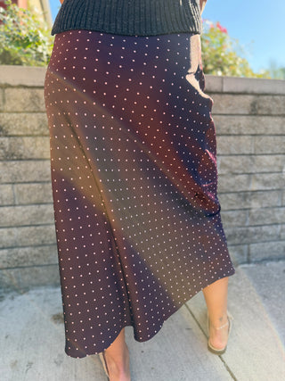 ZIA WINE DOT SKIRT