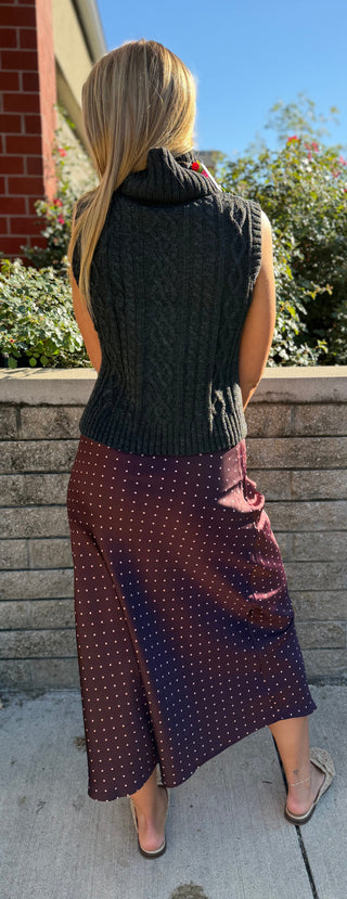 ZIA WINE DOT SKIRT