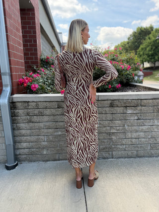 SEVILLA ZEBRA MESH DRESS