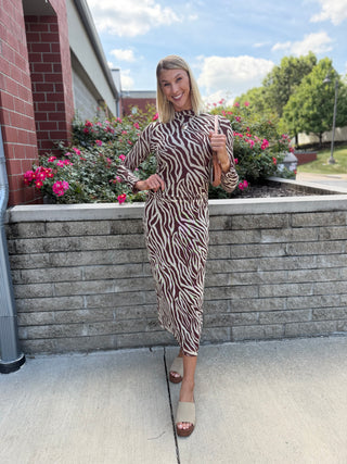 SEVILLA ZEBRA MESH DRESS