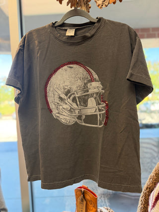FOOTBALL RED GLAM HELMET TEE