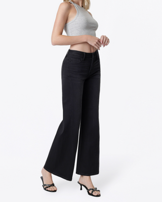 Black wide leg denim from Vervet