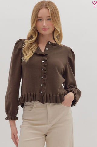 ENT-LONDYN RUFFED CARDI