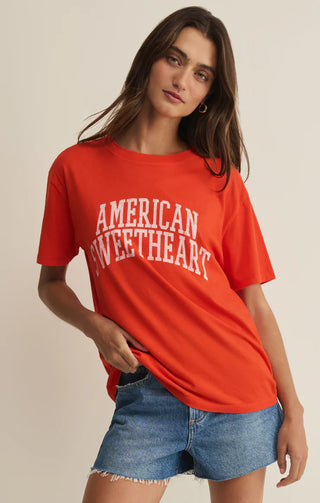 red 'American Sweetheart' t-shirt 