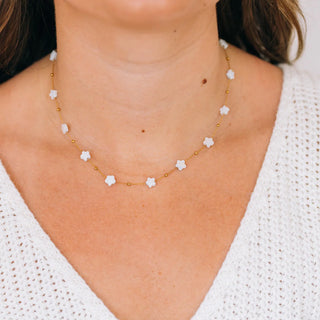 STAR BEADS ON GOLD BEAD NECKLACE 