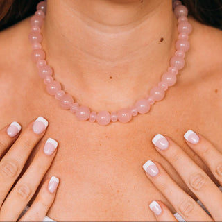 PINK NATURAL STONE/ BEAD NECKLACE 