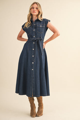 DENIM MIDI DRESS