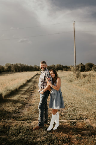 Bowknot A-line Denim Dress
