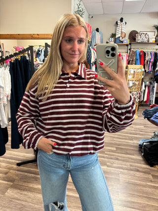 HEIDI STRIPED L/S TOP