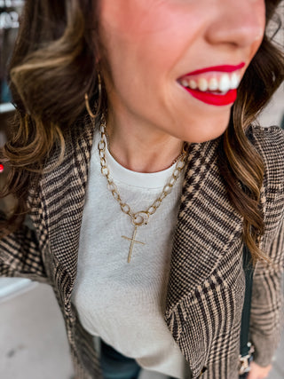 WORKING OUT PLAID BLAZER