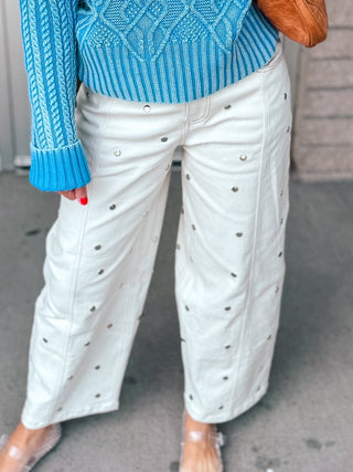 ELLA STUDDED CREAM BARREL