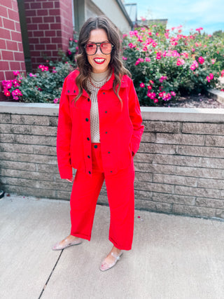 TORI RED UTILITY PANT