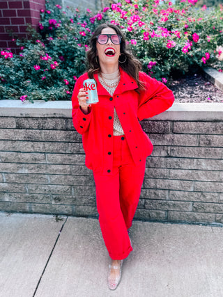 TORI RED UTILITY PANT